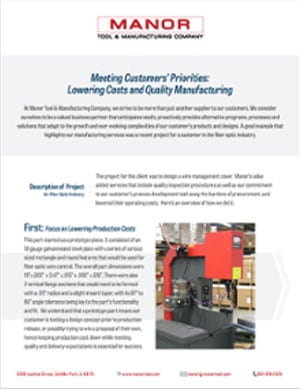 Case Study: Lowering Costs and Quality Manufacturing